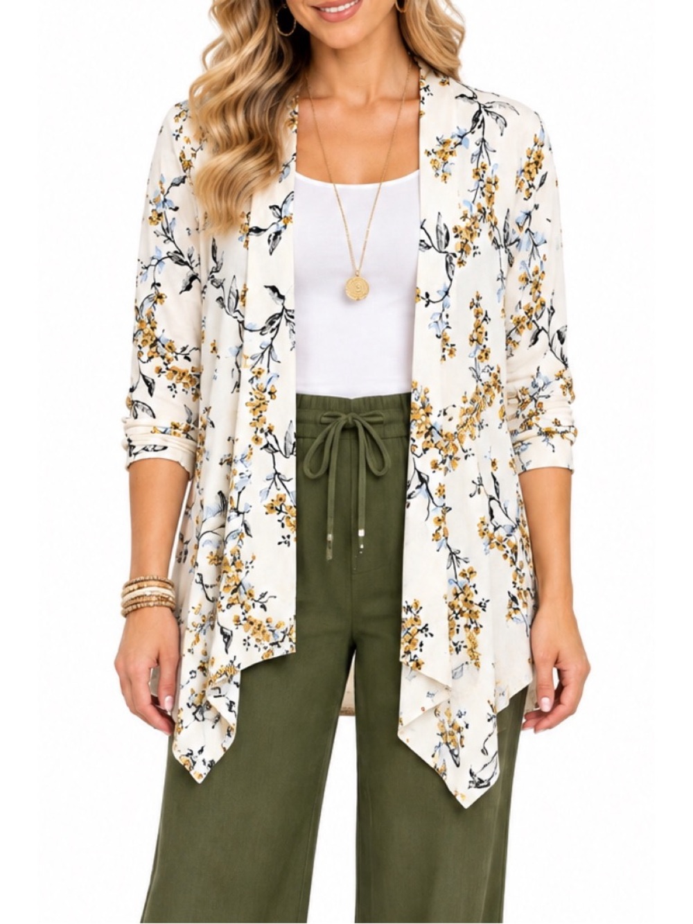 Maurices ivory floral shawl- Small